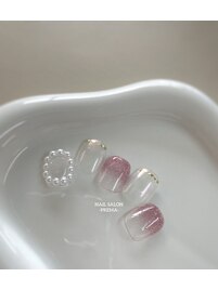 ミニハートフレンチ+囲みパール