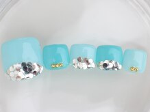 ネイルサロン あかねいろ/春夏　フット ホログラムアート