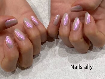 ネイルズアリー 立川店(Nails ally)/ドリームパウダー×オーロラ×春