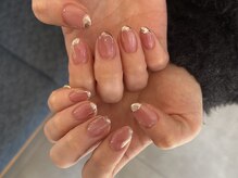 プラス ファースト(Plus 1st)/ピンクミラーネイルby sasabe