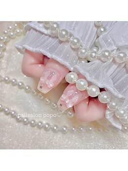 リボン◇ガーリー韓国ネイル