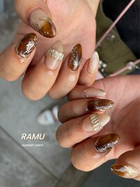 べっ甲　リングネイル