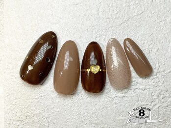 ネイルエイト 新百合ヶ丘(nail8)/2月シンプルデザイン/チョコ/