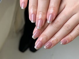 ラメフレンチ×ミラーライン