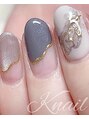 ケイネイル(Knail)&nbsp;大人グレー×たらし込みニュアンスネイル♪