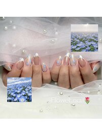 【Izumi】小花柄ネイル