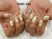 ネイルズアリー 立川店(Nails ally)/チューリップ×ストーン×ラメ