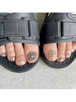 フォーユーネイル(4U nail)/ぷっくりフラワー フットネイル