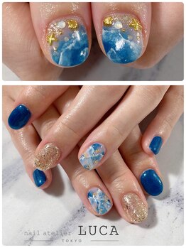 ネイルアトリエルカ(nail atelier LUCA)/M-844 ネイビーニュアンスネイル