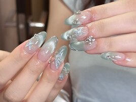 シルキーマグネットネイル×蝶々