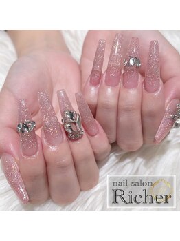 スカルプ 長さだし ラメネイル