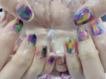 ネイルサロン 爪吉/自分だけのタイダイ柄☆