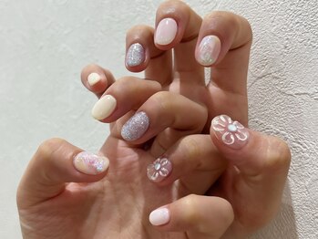 ガレリア エレガンテ 栄店(GALLARIA Elegante)/ぷっくりお花の韓国ネイル★