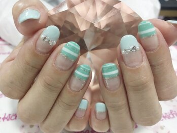 ネイルサロン 爪吉/すっきり!ボーダーが素敵♪