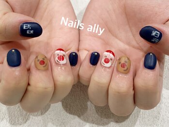 ネイルズアリー 立川店(Nails ally)/クリスマスネイル×サンタ