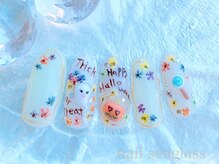 ネイル シーグラス(nail seaglass)/ハロウィン♪フラワーガーデン風