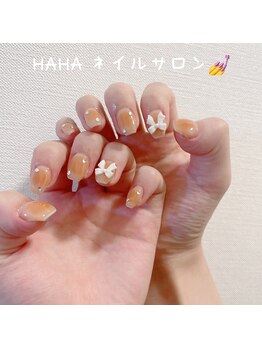 ハハ(HAHA)/チークネイル+フレンチライン