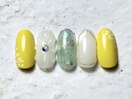 イエローフラワーネイル