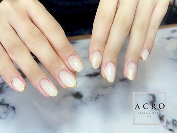 アクロネイル アンド アイ(ACRO NAIL&EYE)/ゴールドフレンチネイル