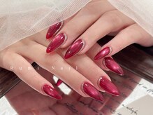 ワンホンネイル 新宿(Rumi Nail)/赤ネイル/メタリック/マグネット