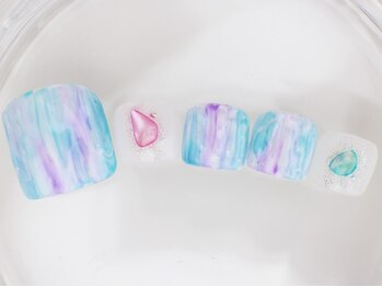 ネイルサロン あかねいろ/紫陽花フット シェルカラー