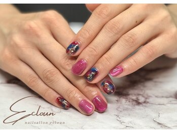 エクルーン(ecloun)/個性派ピンクニュアンスネイル