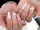 ドット×リボンネイル