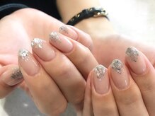 アース コアフュールボーテ 新潟中野山店 (EARTH Coiffure beaute')/先端シェル×銀箔 ￥7000