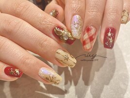 クリスマスリボンネイル