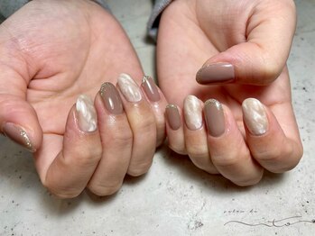 サロンド イト(salon de ito)/マーブル×ラメフレンチ