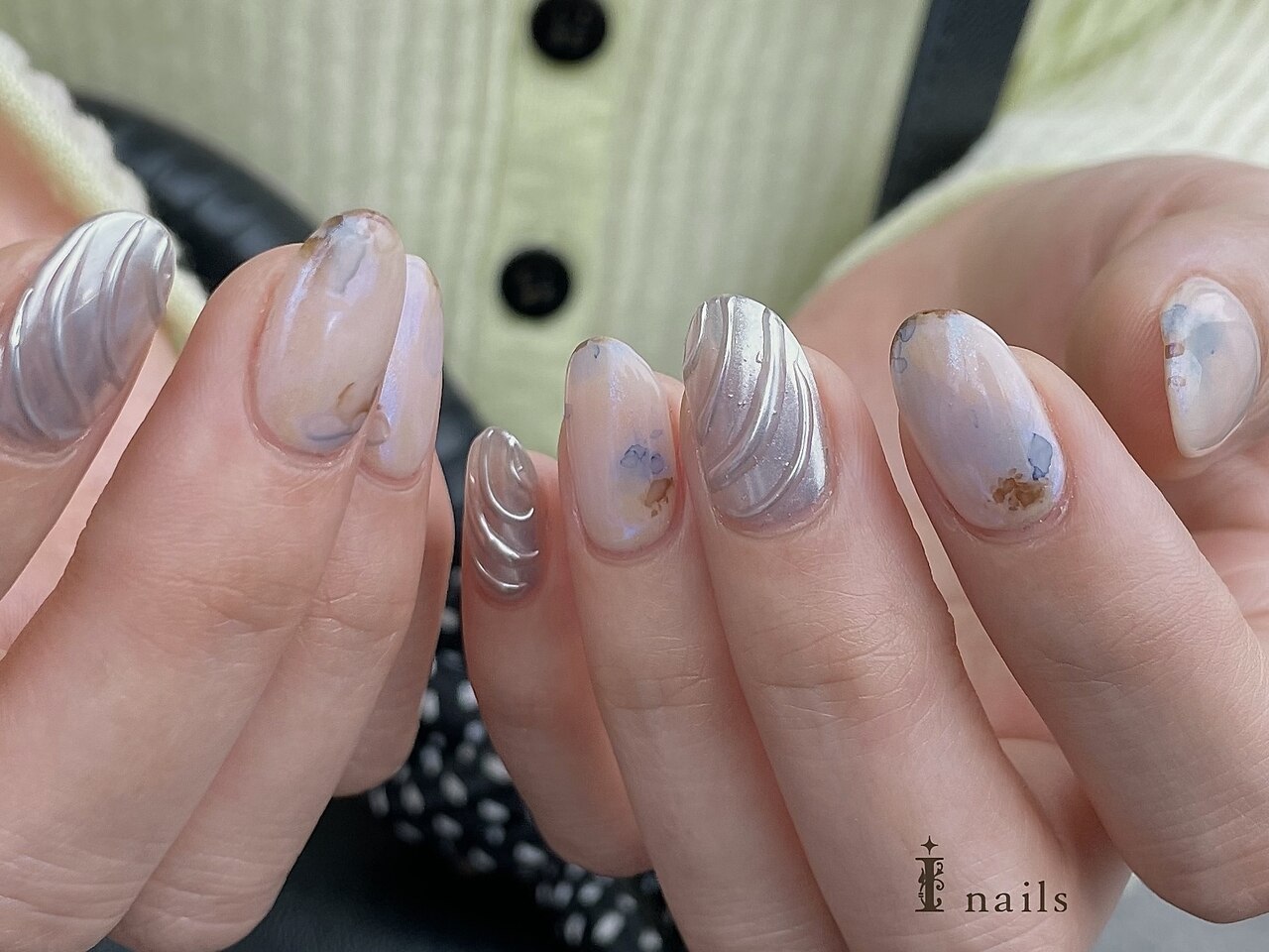 ネイルチップオーダー ニュアンス ぷっくり マグネット うねうね