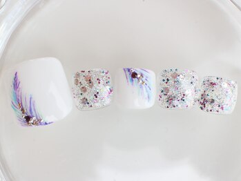 ネイルサロン あかねいろ/春夏フット フェザーアート