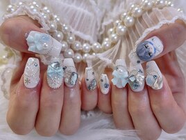 ブルー 水色 推しネイル