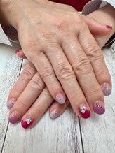 ネイルベース ネイル ケア サロン ミウラ(miura)/カラフル♪ななめフレンチ