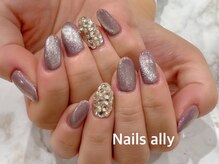ネイルズアリー 立川店(Nails ally)/マグネット×ストーンうめつくし