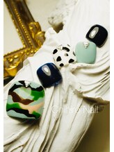 チヒロネイル/カモフラージュ柄フットネイル