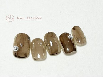 ネイルメゾン 梅田(NAIL MAISON)/インクブラウンぷっくり