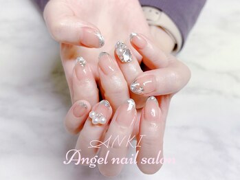 エンジェルネイルサロン(Angel nail salon)/ガラスフレンチXパーツ