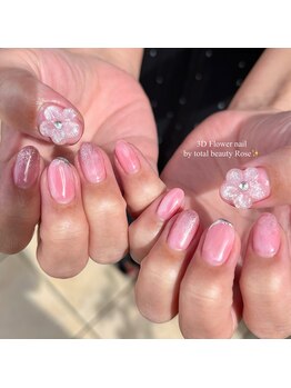 トータルビューティーローズ(Rose)/ぷっくりフラワーネイル