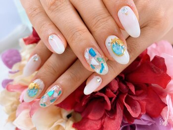 ダブルネイル(Double Nail)/【ほり】ぷっくりシェルネイル☆