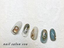 ソウ 西梅田店(Sou)/キラキラニュアンスミラーネイル