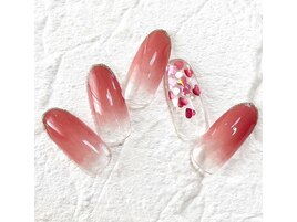 ハートグラデーションネイル