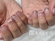 ユーネイルズ 恵比寿(Yu.NAILS.)/リボンマグネットフレンチネイル