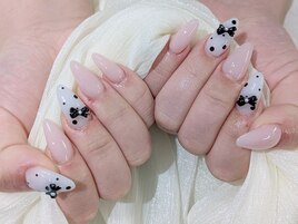 【スカルプ】ドット×リボン