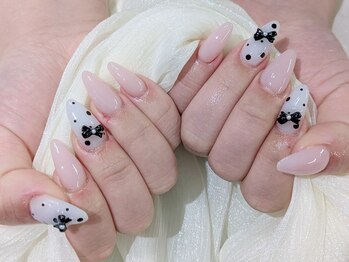 【スカルプ】ドット×リボン