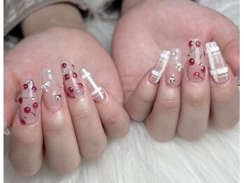 さくらんぼネイル/春ネイル