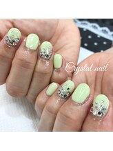 クリスタルネイル ゆめタウン博多店(CRYSTAL NAIL)/ライトグリーンワンカラーネイル