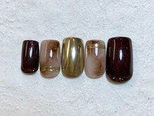 ネイルビート(NAIL BEAT)/タイダイ×大理石風ネイル