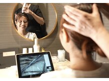 ストリクス(STRIX)の雰囲気（マイクロスコープで頭皮診断。before /afterで変化を確認）