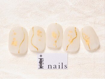 アイネイルズ 池袋店(I-nails)/ホワイトマットゴールド